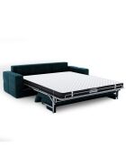 Canapé convertible express 160cm Rafael Velours bleu paon - 225x102x85 cm