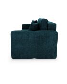 Canapé convertible express 160cm Rafael Velours bleu paon - 225x102x85 cm