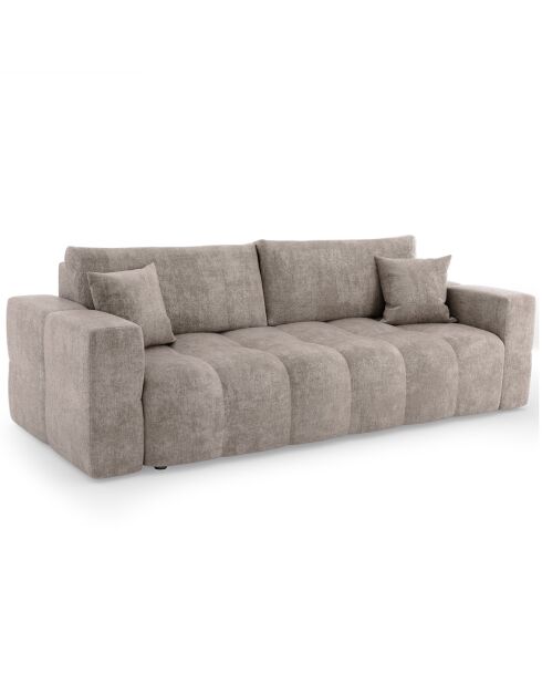 Canapé convertible express 160cm Rafael Velours taupe - 225x102x85 cm