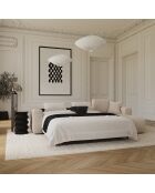 Canapé angle droit convertible express matelas Dunlopillo 140cm Rafael Tissu bouclette beige - 286x165x80 cm