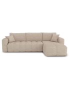 Canapé angle droit convertible express matelas Dunlopillo 140cm Rafael Tissu bouclette beige - 286x165x80 cm