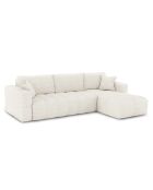 Canapé angle droit convertible express matelas Dunlopillo 140cm Rafael Tissu bouclette crème - 286x165x80 cm