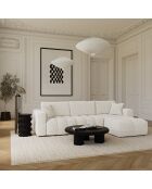 Canapé angle droit convertible express matelas Dunlopillo 140cm Rafael Tissu bouclette crème - 286x165x80 cm