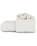 Canapé angle droit convertible express matelas Dunlopillo 140cm Rafael Tissu bouclette crème - 286x165x80 cm