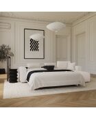 Canapé angle droit convertible express matelas Dunlopillo 140cm Rafael Tissu tramé crème - 286x165x80 cm