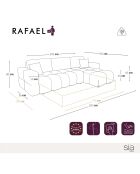 Canapé angle droit convertible express matelas Dunlopillo 140cm Rafael Tissu tramé crème - 286x165x80 cm