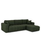 Canapé angle droit convertible express matelas Dunlopillo 140cm Rafael Tissu tramé vert olive - 286x165x80 cm