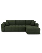 Canapé angle droit convertible express matelas Dunlopillo 140cm Rafael Tissu tramé vert olive - 286x165x80 cm