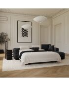 Canapé angle droit convertible express matelas Dunlopillo 140cm Rafael Velours anthracite foncé - 286x165x80 cm