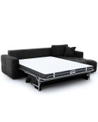 Canapé angle droit convertible express matelas Dunlopillo 140cm Rafael Velours anthracite foncé - 286x165x80 cm