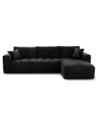 Canapé angle droit convertible express matelas Dunlopillo 140cm Rafael Velours anthracite foncé - 286x165x80 cm