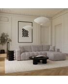 Canapé angle droit convertible express matelas Dunlopillo 140cm Rafael Velours taupe - 286x165x80 cm