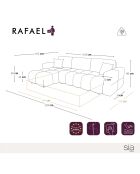 Canapé angle gauche convertible express matelas Dunlopillo 140cm Rafael Tissu bouclette beige - 286x165x80 cm