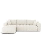 Canapé angle gauche convertible express matelas Dunlopillo 140cm Rafael Tissu bouclette crème - 286x165x80 cm