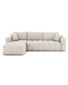Canapé angle gauche convertible express matelas Dunlopillo 140cm Rafael Tissu tramé crème - 286x165x80 cm