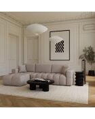 Canapé angle gauche convertible express matelas Dunlopillo 140cm Rafael Tissu tramé taupe - 286x165x80 cm