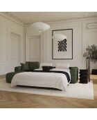 Canapé angle gauche convertible express matelas Dunlopillo 140cm Rafael Tissu tramé vert olive - 286x165x80 cm