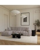 Canapé angle gauche convertible express matelas Dunlopillo 140cm Rafael Velours taupe - 286x165x80 cm