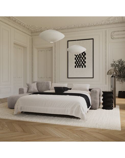 Faltbare Express Dunlopillo Matratze für die linke Ecke, 140 cm, Samt Rafael Taupe, 286 x 165 x 80 cm