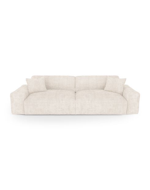 Joy 4-Sitzer-Sofa XXL cremefarbener Kord - 240x120x75 cm