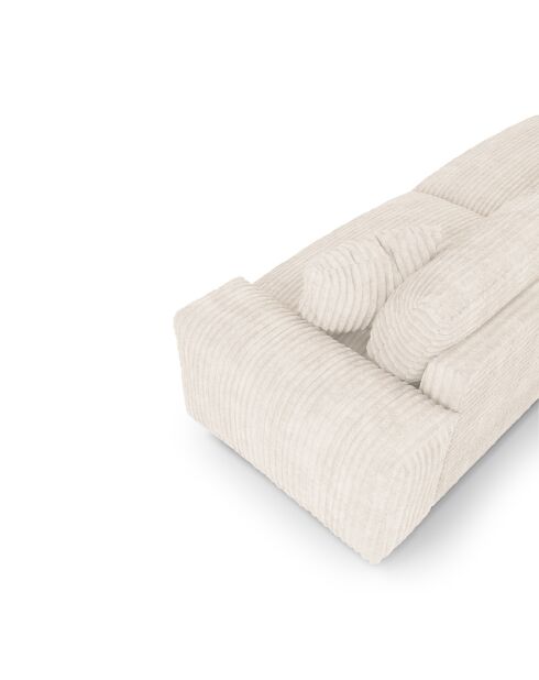 Canapé 4 places Joy Velours côtelé XXL crème - 240x120x75 cm