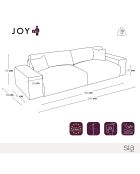 Canapé 4 places Joy Velours côtelé XXL crème - 240x120x75 cm