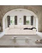 Canapé 4 places Joy Velours côtelé XXL crème - 240x120x75 cm