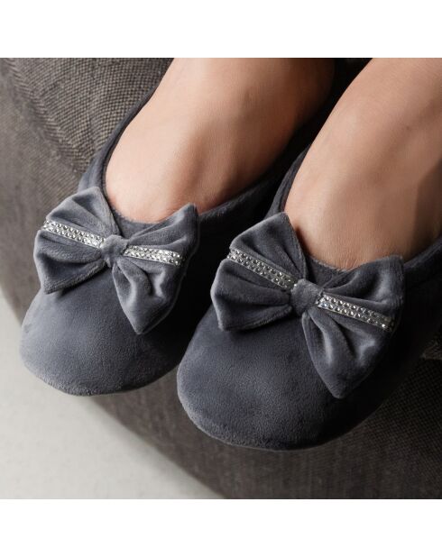 Ballerines en velours Édrick grises
