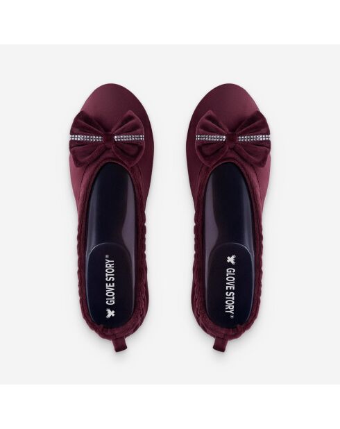Ballerines en velours Maud bordeaux