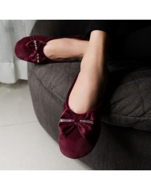Ballerines en velours Maud bordeaux