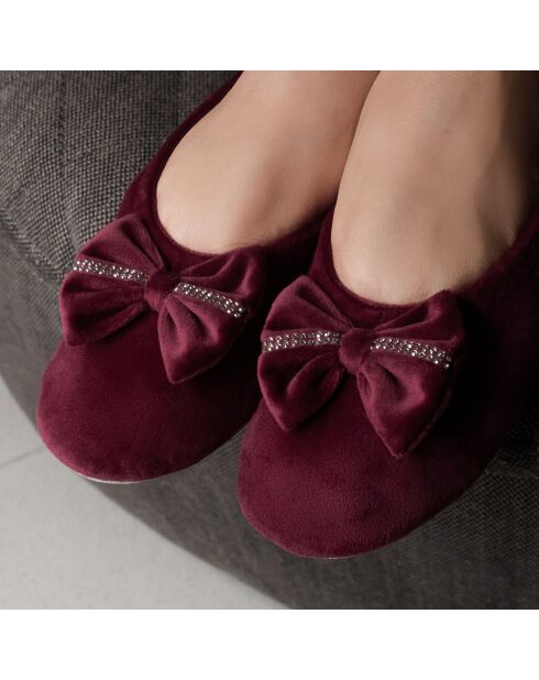 Ballerines en velours Maud bordeaux