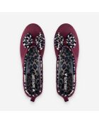 Ballerine da interno in velluto - CF0148-Bordeaux-Animal