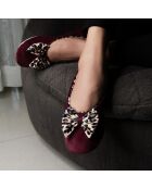 Ballerine da interno in velluto - CF0148-Bordeaux-Animal