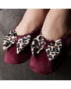 Ballerine da interno in velluto - CF0148-Bordeaux-Animal