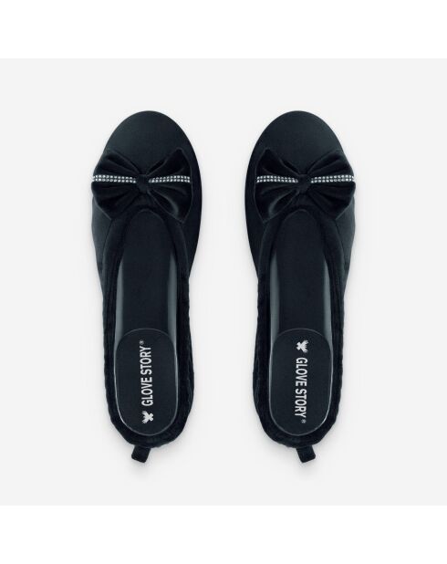 Ballerines d'intérieur en velours-CF0149-noir