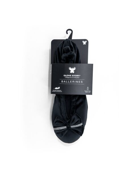 Ballerines d'intérieur en velours-CF0149-noir