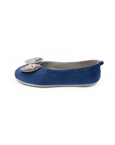 Ballerines d'intérieur en velours-CF0148-deep-blue-taupe