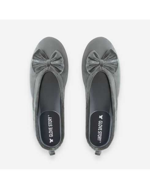 Ballerines d'intérieur en velours-CF0149-taupe