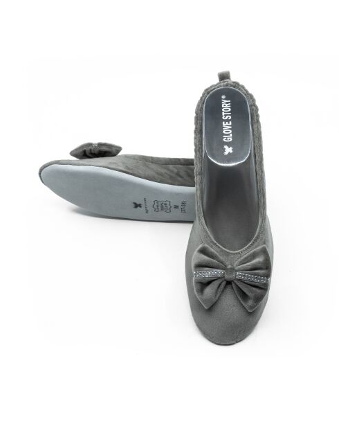 Ballerines d'intérieur en velours-CF0149-taupe