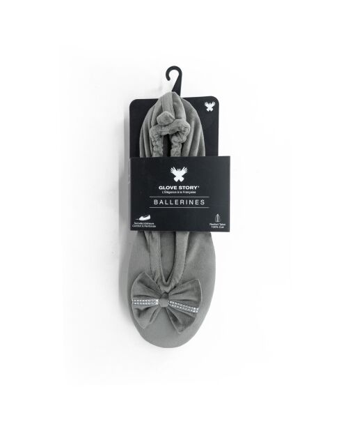 Ballerines d'intérieur en velours-CF0149-taupe
