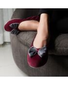 Bailarinas de interior de terciopelo-CF0148-Bordeaux-Gris