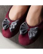 Bailarinas de interior de terciopelo-CF0148-Bordeaux-Gris