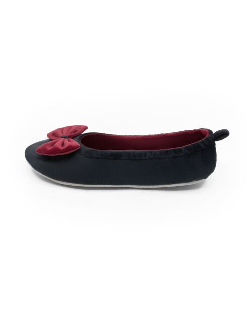 Ballerines d'intérieur en velours-CF0148-noir-bordeaux