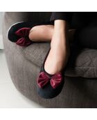 Ballerines d'intérieur en velours-CF0148-noir-bordeaux