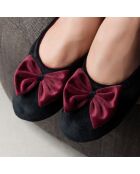 Ballerines d'intérieur en velours-CF0148-noir-bordeaux