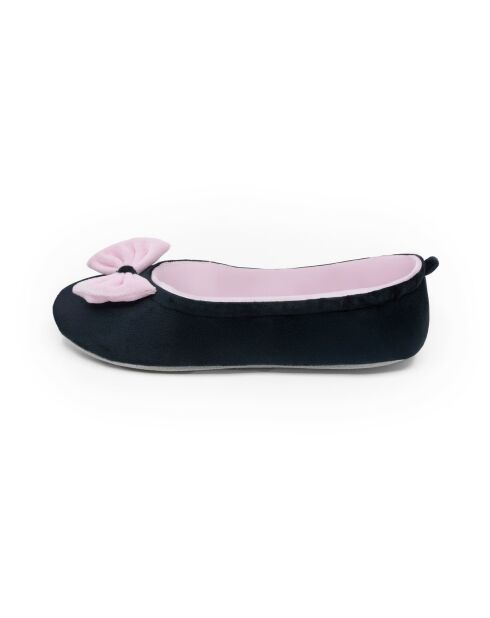 Ballerines d'intérieur en velours-CF0148-noir-rose