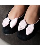 Ballerines d'intérieur en velours-CF0148-noir-rose