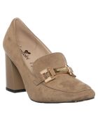 Mocassins Rosie beiges - Talon 9 cm