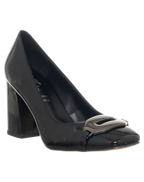 Mocassins Anne-Lise noirs - Talon 9 cm