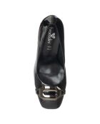 Mocassins Anne-Lise noirs - Talon 9 cm